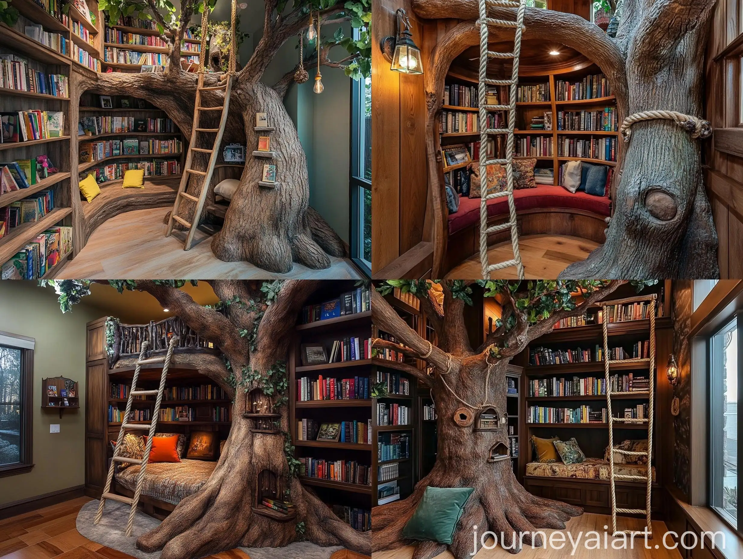 Whimsical-TreehouseInspired-Home-Library-with-Cozy-Reading-Nook