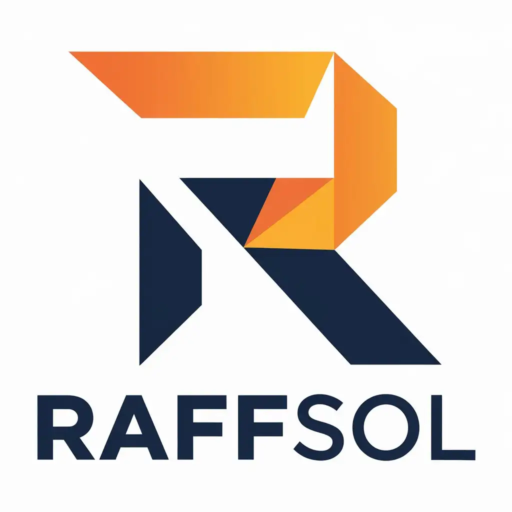 LOGO Design for Raffsol Modern R Symbol for Technology Industry with Clear Background