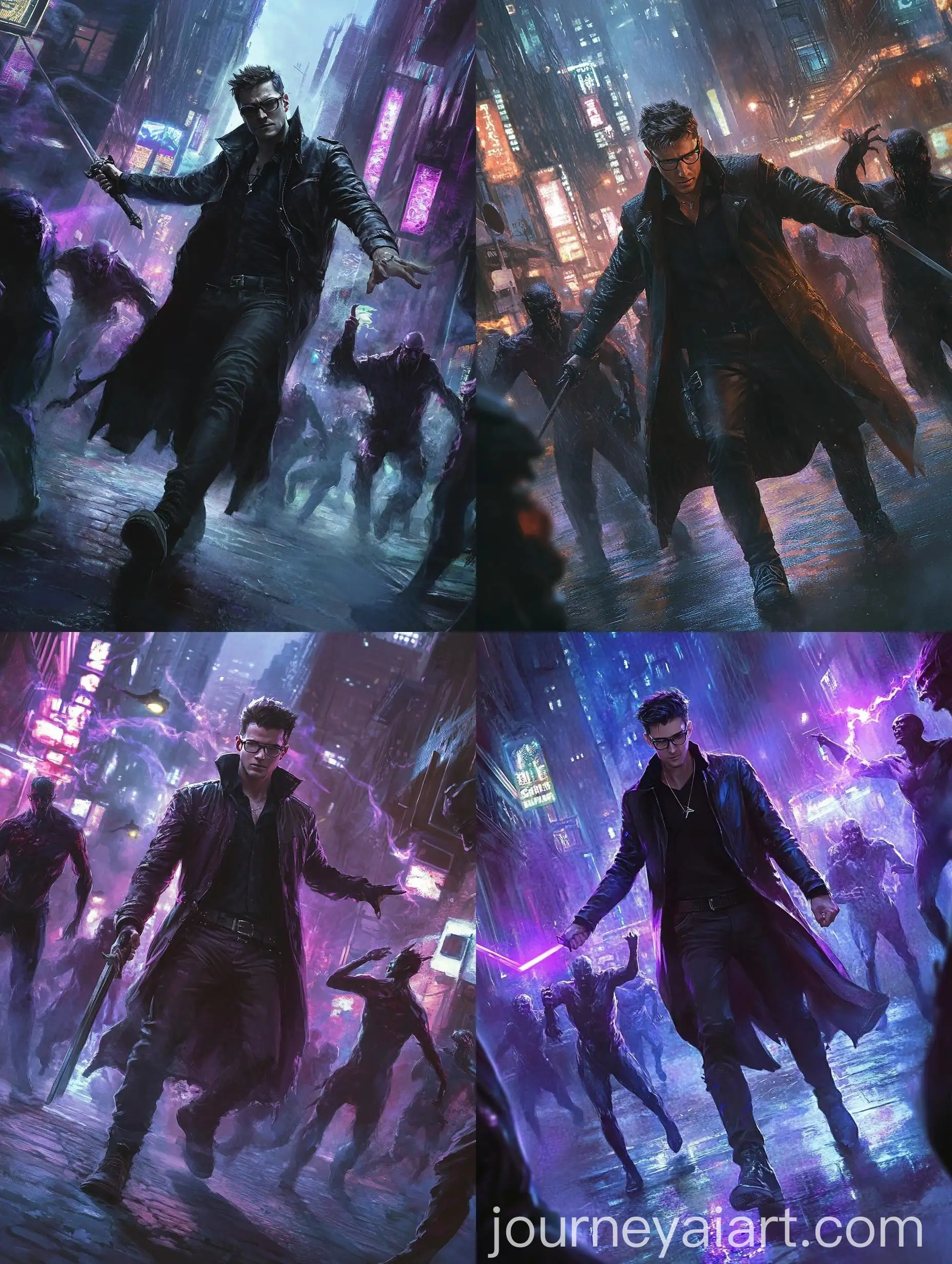 Urban-Fantasy-Wizard-Battles-Vampires-in-Cyberpunk-Cityscape
