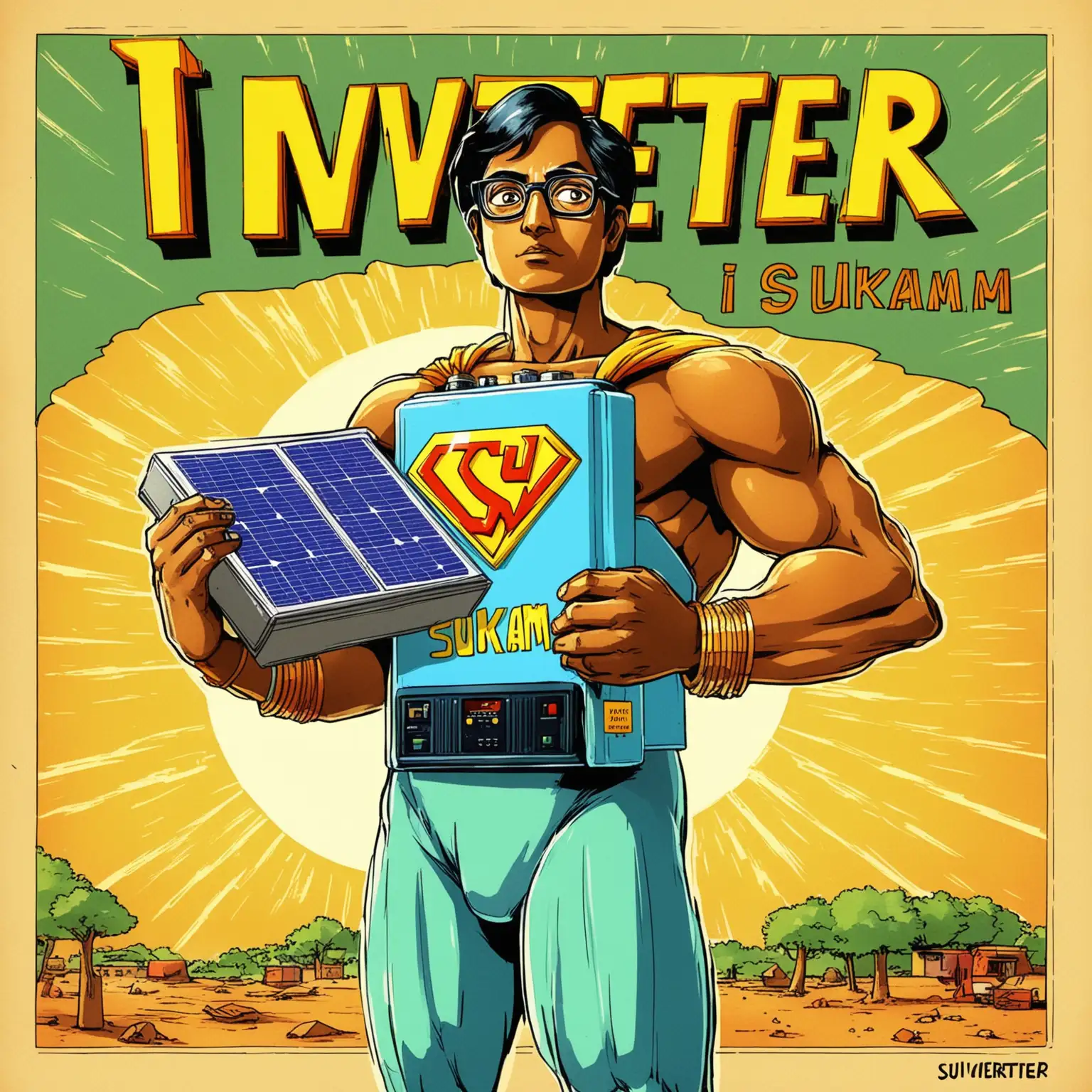 Indian-Superhero-Inverter-Man-with-Solar-Power-and-SUKAM-Brand-Inverter