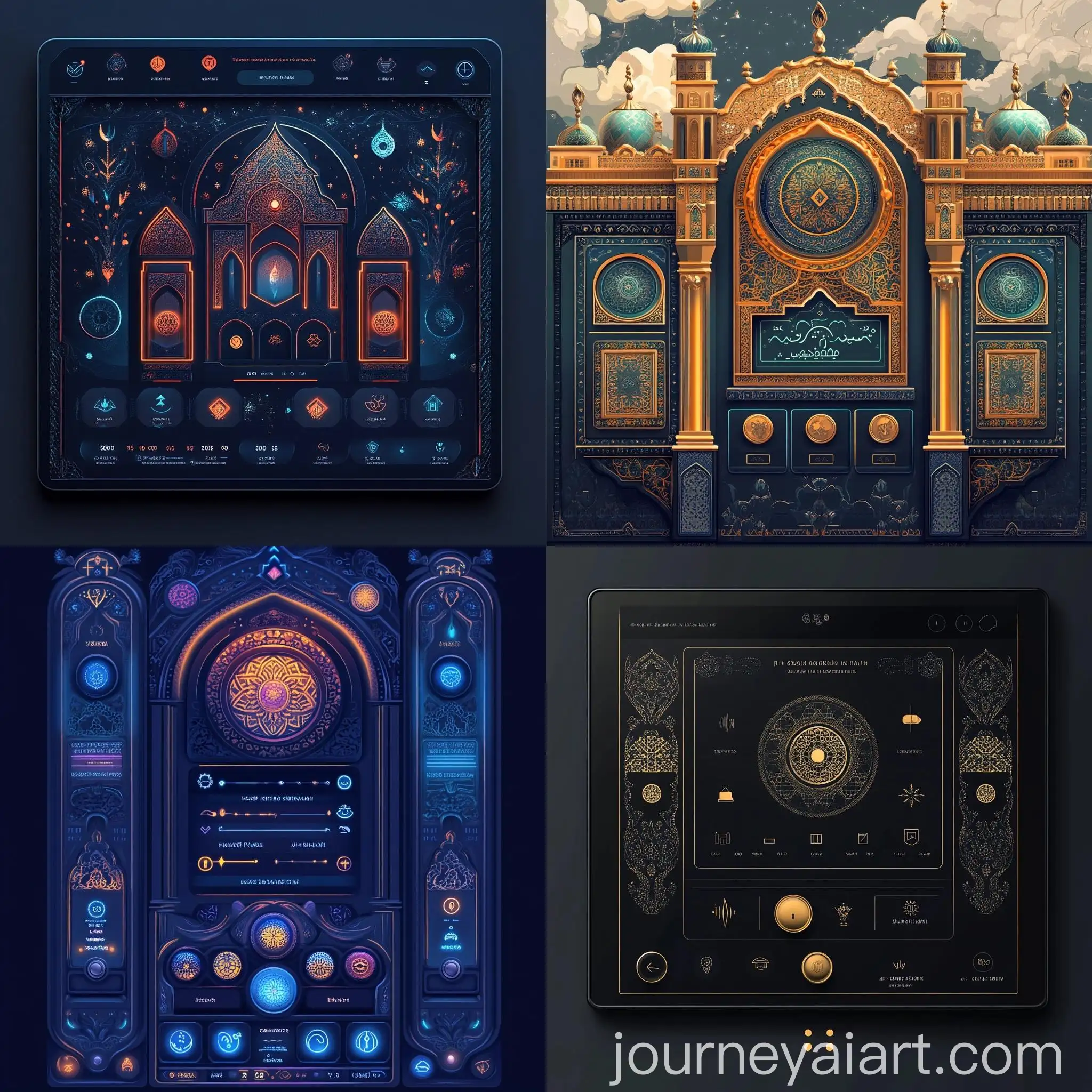 Uzbek-Style-Smart-Home-Panel-with-Girikh-Design-and-Time-Weather-and-Temperature-Display