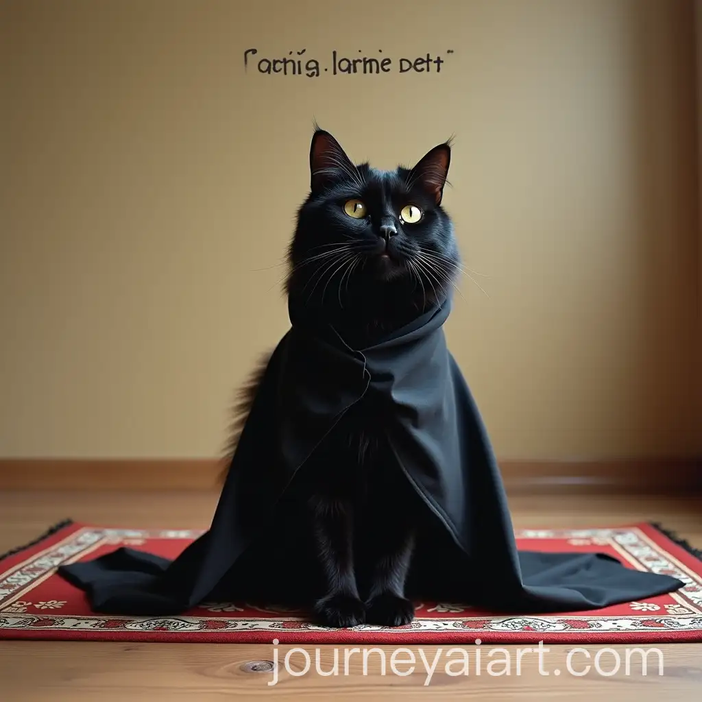 Black-Cat-in-Abaya-on-Prayer-Mat-with-Godmorgon-gretisss