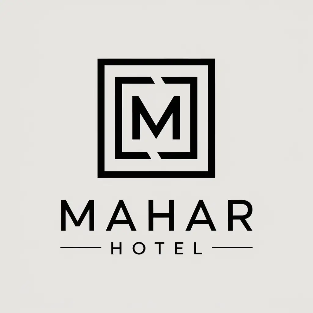 a vector logo design,with the text "Mahar hotel", main symbol:Simple square luxury large,complex,be used in Travel industry,clear background