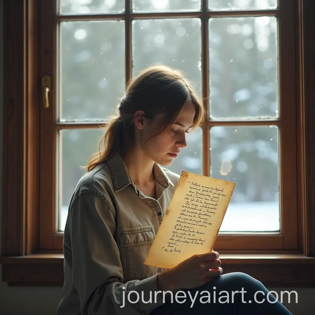 Sister-Reading-Last-Letter-from-Fallen-Brother-in-Winter-Setting