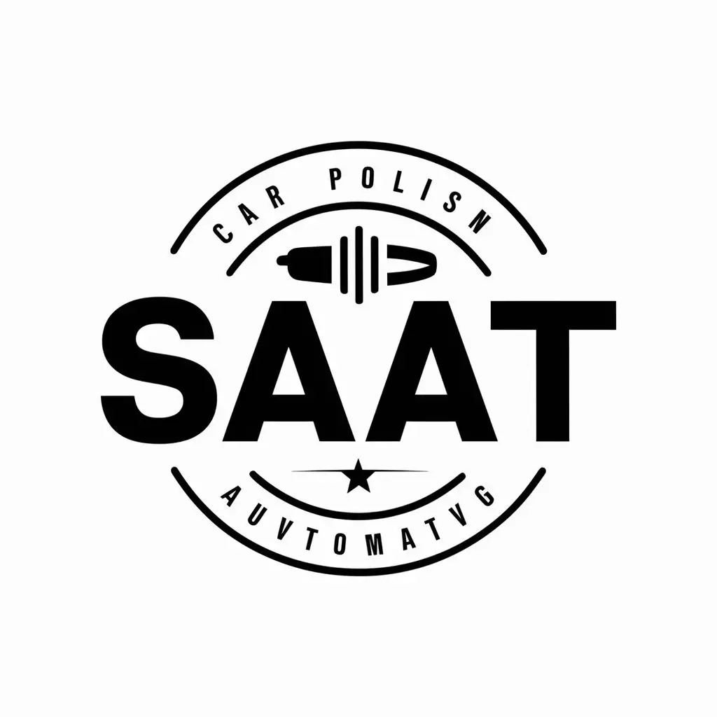 a vector logo design,with the text "Saat", main symbol:car polishing,Moderate,be used in Automotive industry,clear background