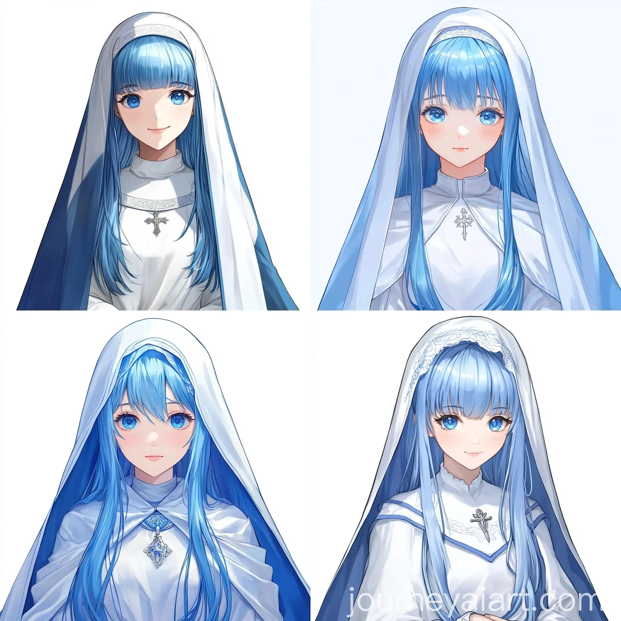 Portrait-of-Iris-a-15YearOld-Nun-with-Blue-Hair-and-Innocent-Expression