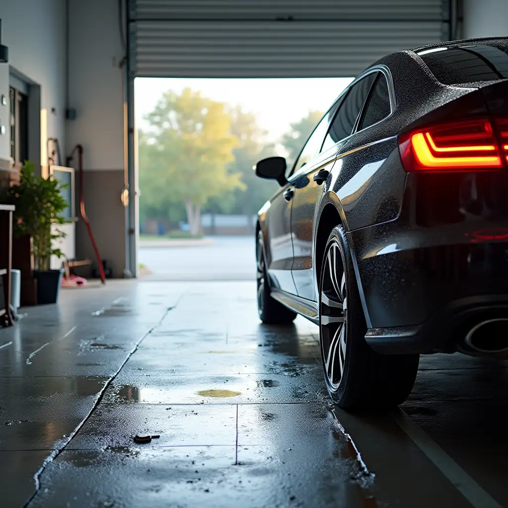 Car-Tire-Change-on-Clean-Driveway-or-Garage