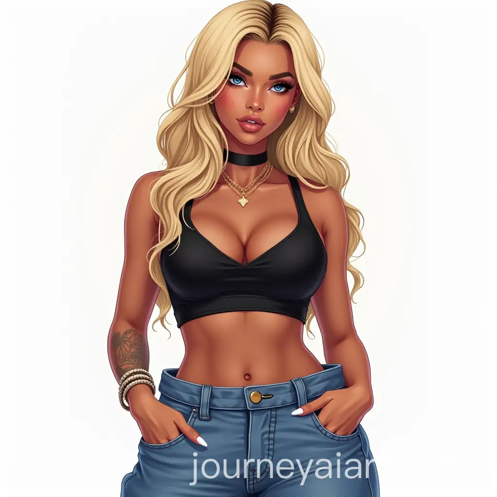Hip-Hop-Girl-with-Baggy-Jeans-and-Blonde-StreakAI-Art-Prompt-Expansioned-Hair