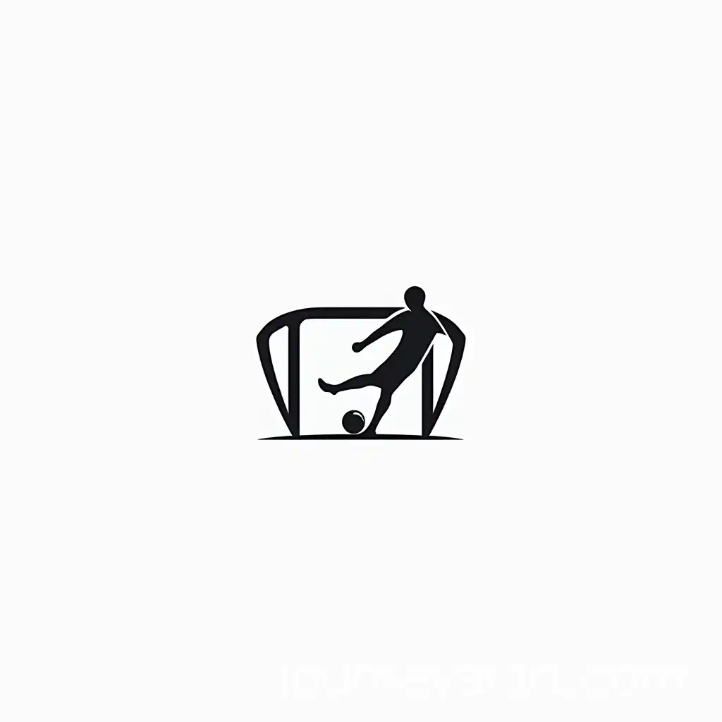 Minimalist-Soccer-Goal-and-Player-Silhouette-Logo-Design