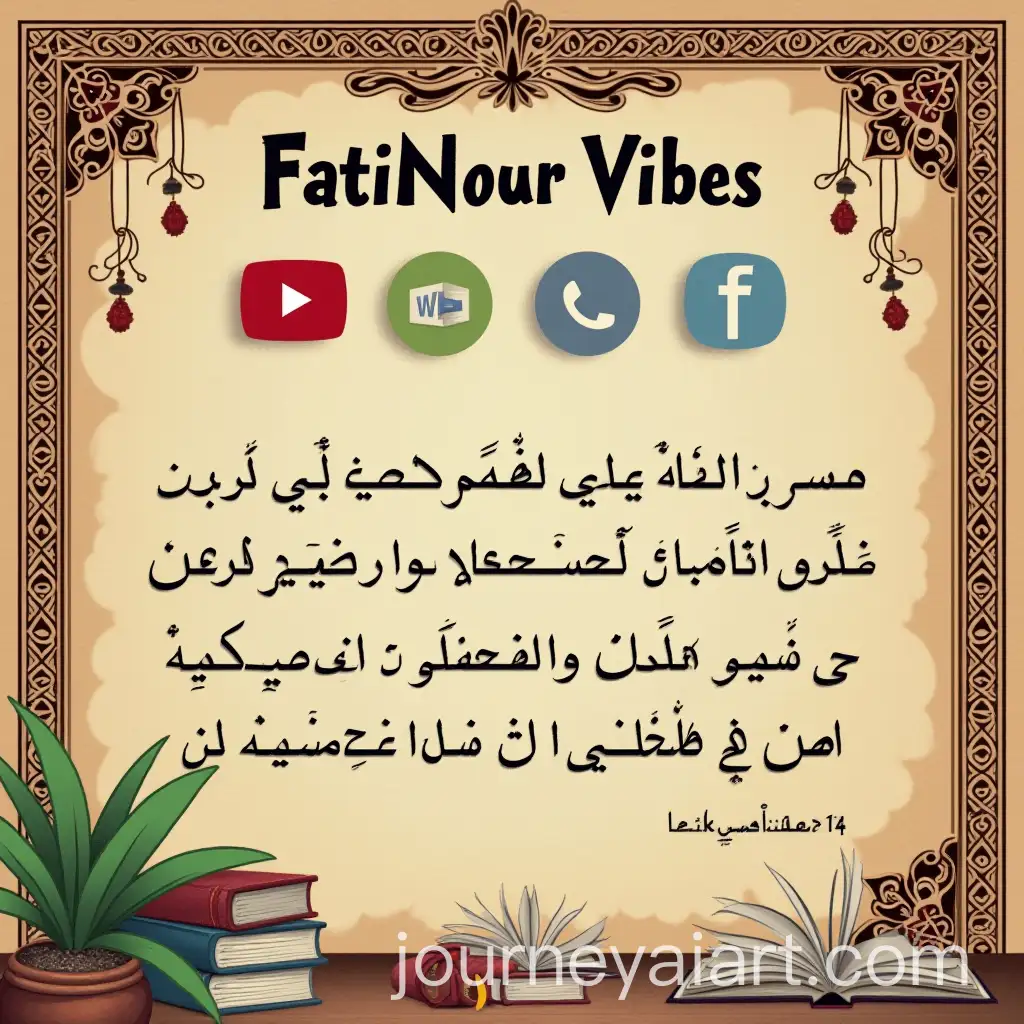 FatiNour-Vibes-YouTube-Background-with-Social-Media-Icons-and-Moroccan-Calligraphy