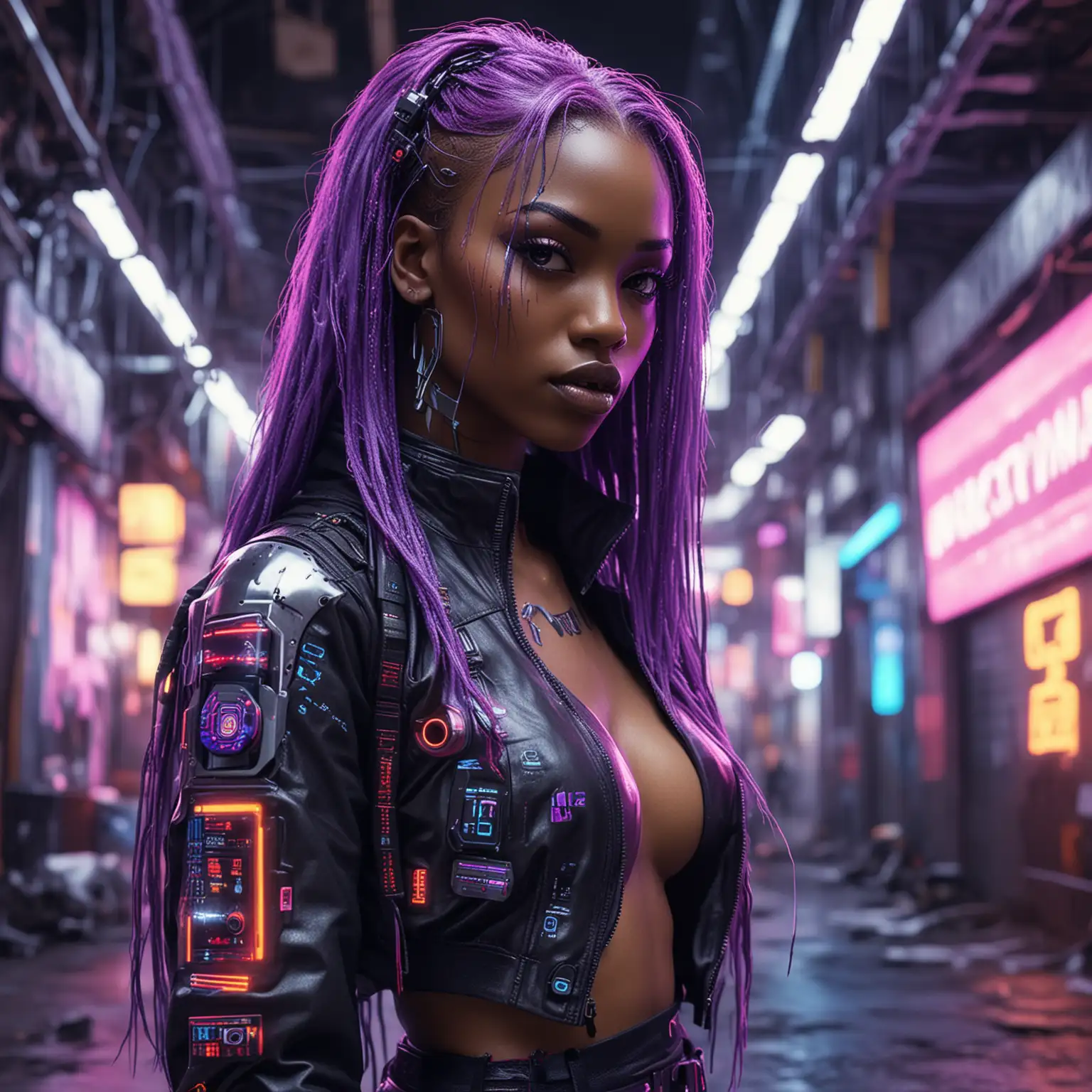 Futuristic-Cyberpunk-Cyborg-Nigerian-Woman-with-Neon-Streetwear