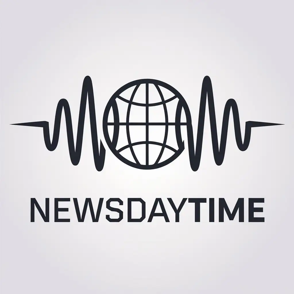 LOGO Design for Newsdaytime Waveforms Globe Symbol with Modern Entertainment Theme