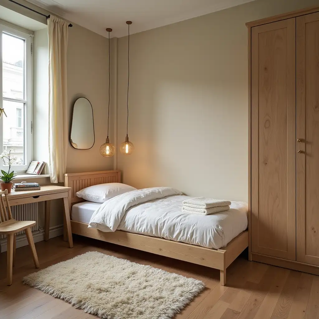 Small-Bedroom-with-Bed-and-Wardrobe-in-a-3x2-Room