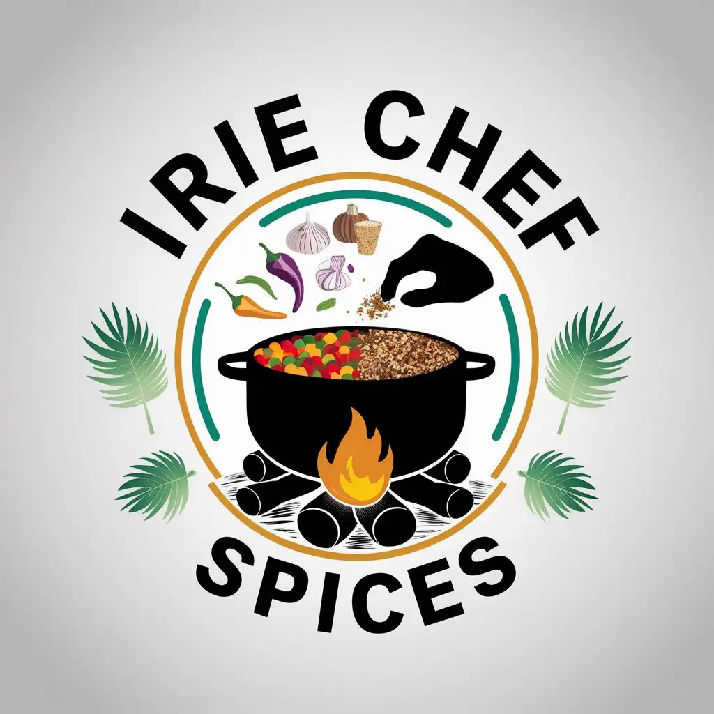 LOGO Design For IRIE CHEF SPICES Vibrant Tropical Spice Pot with Chef