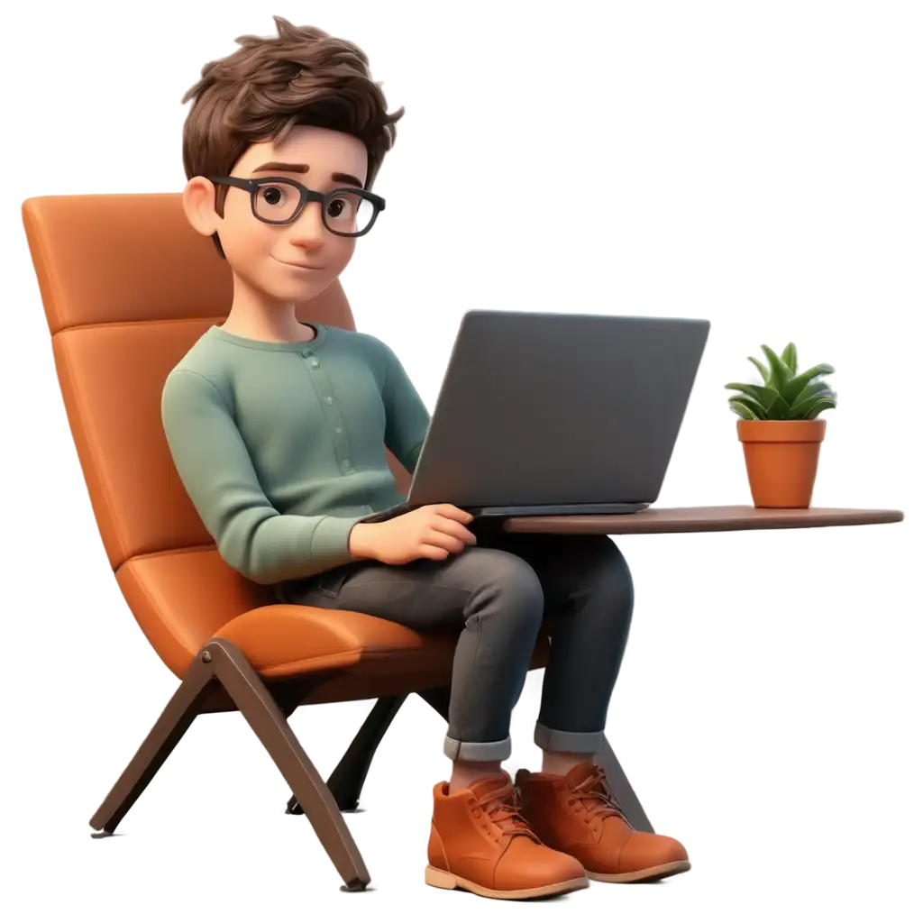 3D-Realistic-Boy-Using-Laptop-Sitting-in-Chair-PNG-HighQuality-Image-for-Versatile-Applications