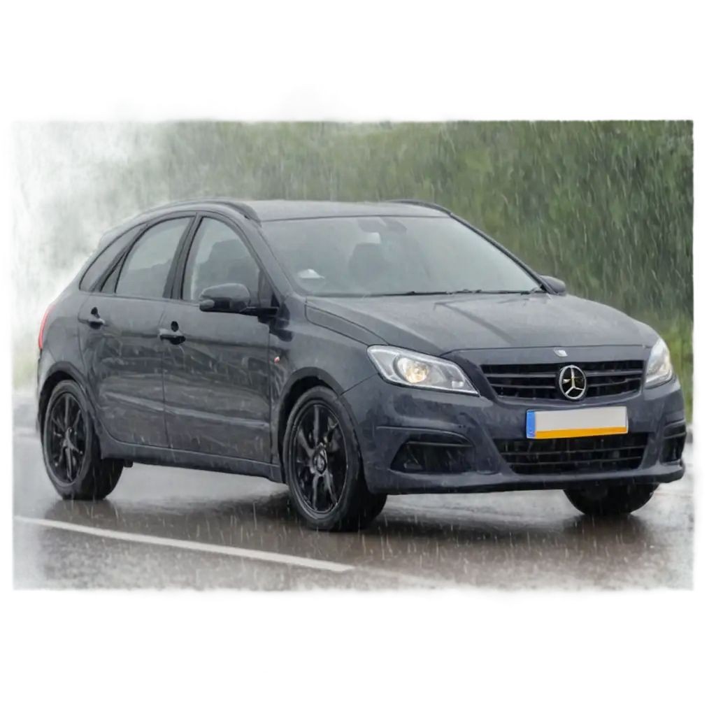CloseUp-PNG-Image-of-a-Car-Driving-in-Heavy-Rain-HighQualityPNG-Image-Usage-Scenarios-Visual-for-Various-Uses