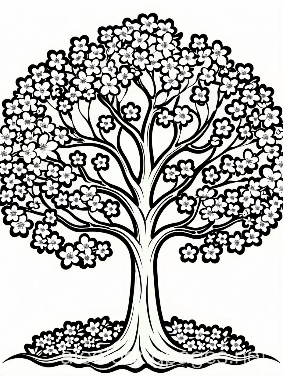 Cherry-Blossom-Tree-Coloring-Page-with-Falling-Petals