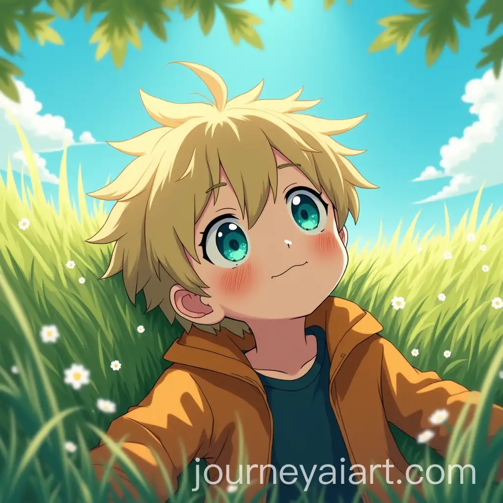 YoungAI-Art-Prompt-Expansion-Boy-in-Sunlit-Meadow-with-Turquoise-Eyes-and-Wildflowers