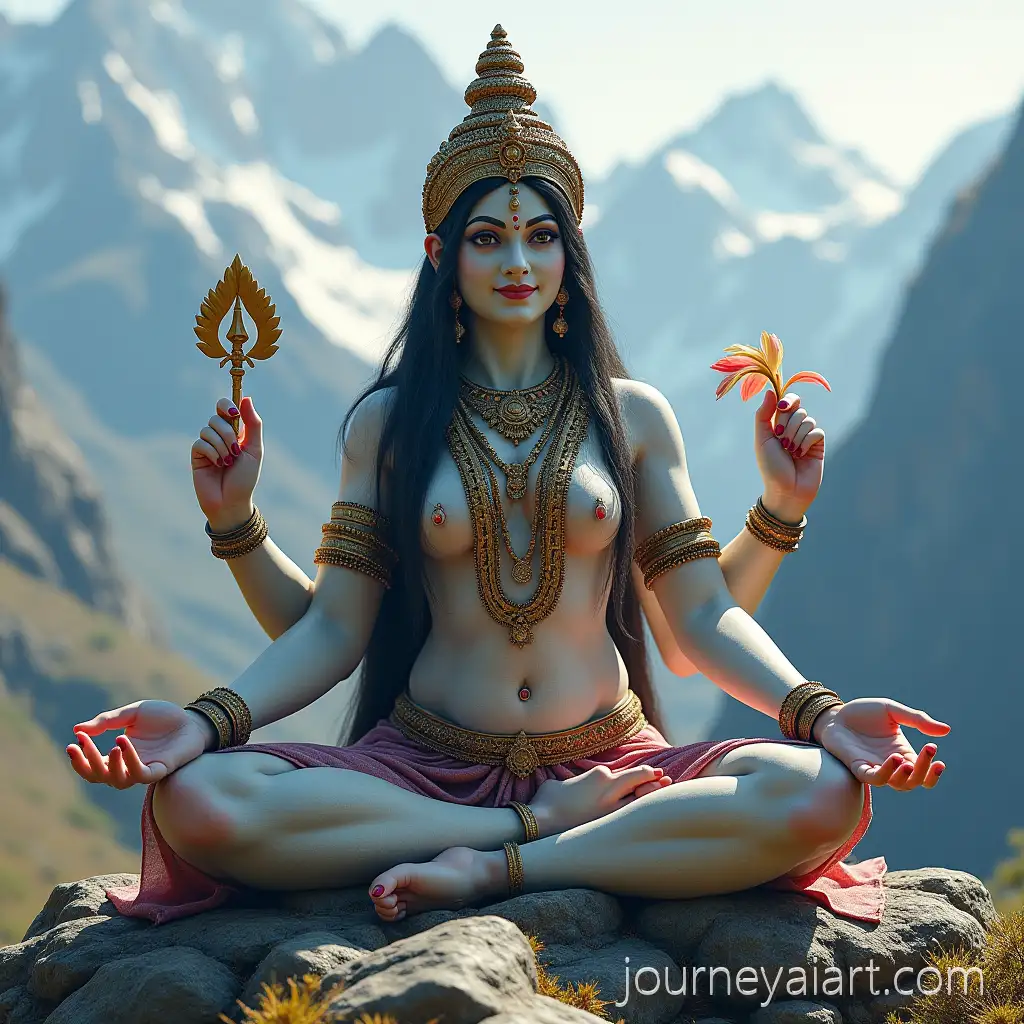 Mother-Parvati-Sculpting-Lord-Ganesha-in-the-Himalayas