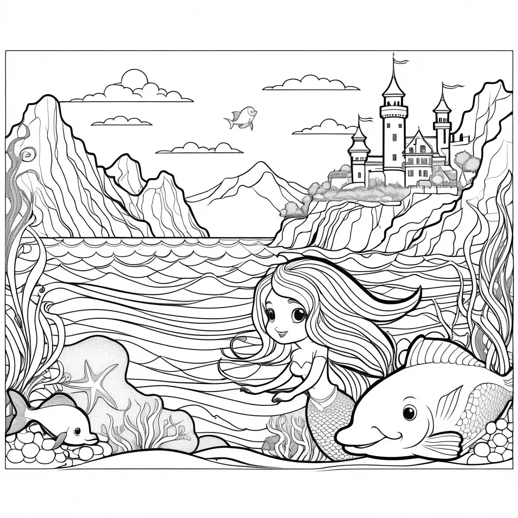 Chibi-Style-Cute-Mermaid-Swimming-with-Sea-Creatures-and-Coral-Reef