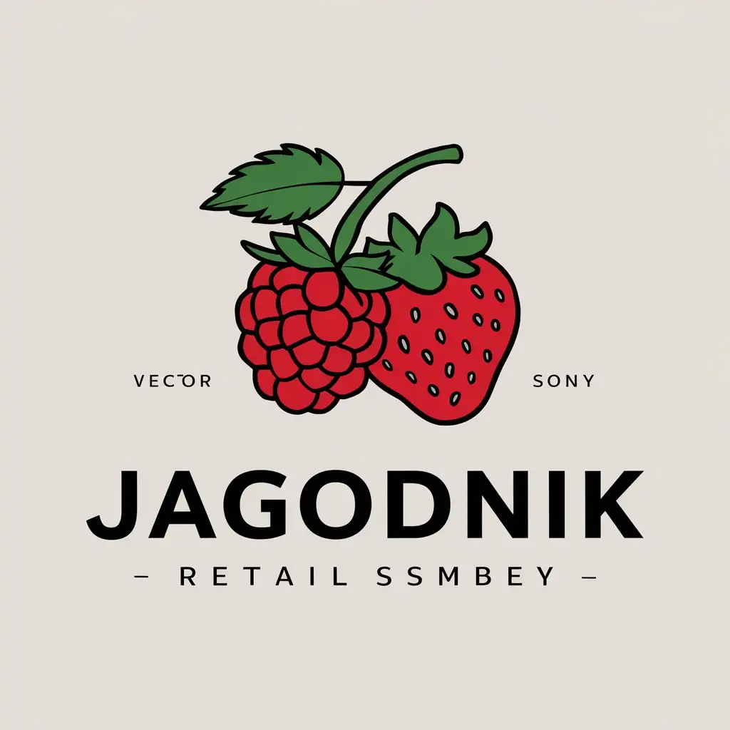 LOGO Design for Jagodnik Raspberry and Strawberry Vector Logo for Retail Industry