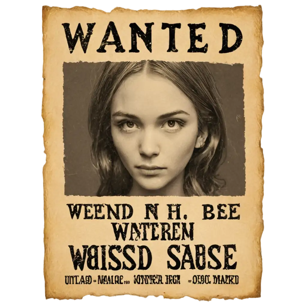 wanted poster with western effect written   WantednPaga-se bem  