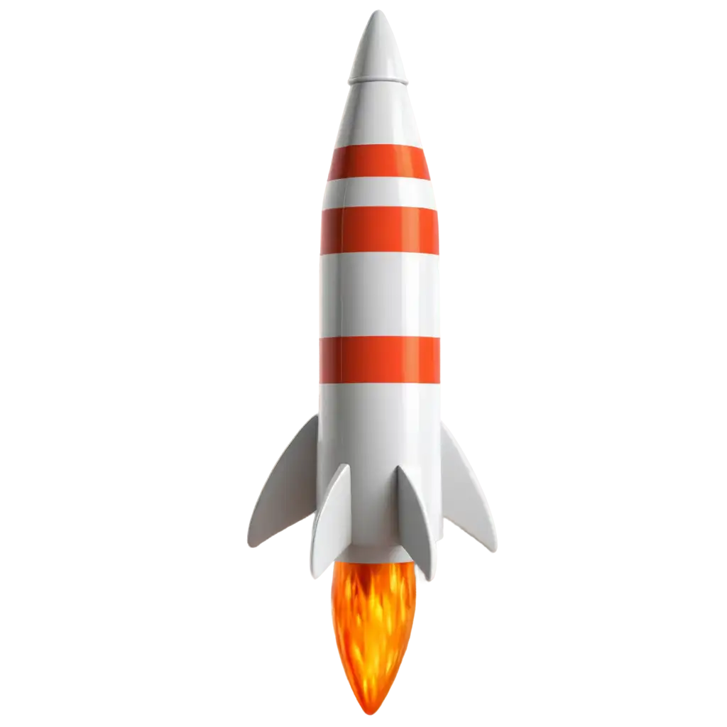 A 3D rocket with statistic business chart