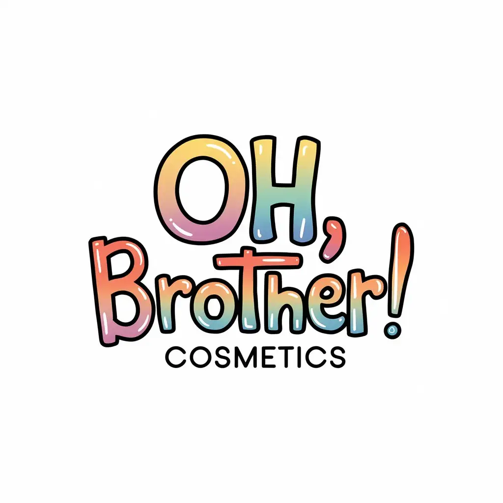 LOGO Design for Oh Brother Cosmetics HandDrawn Organic Typography with Mushroom Nature Elements