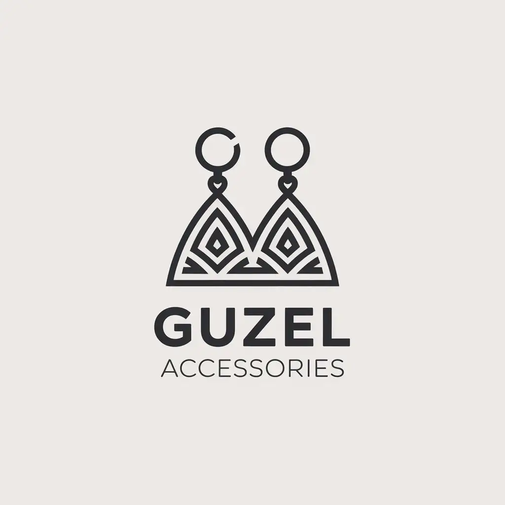 a vector logo design,with the text "GUZEL accessories", main symbol:Earrings,Moderate,be used in Accessory industry,clear background