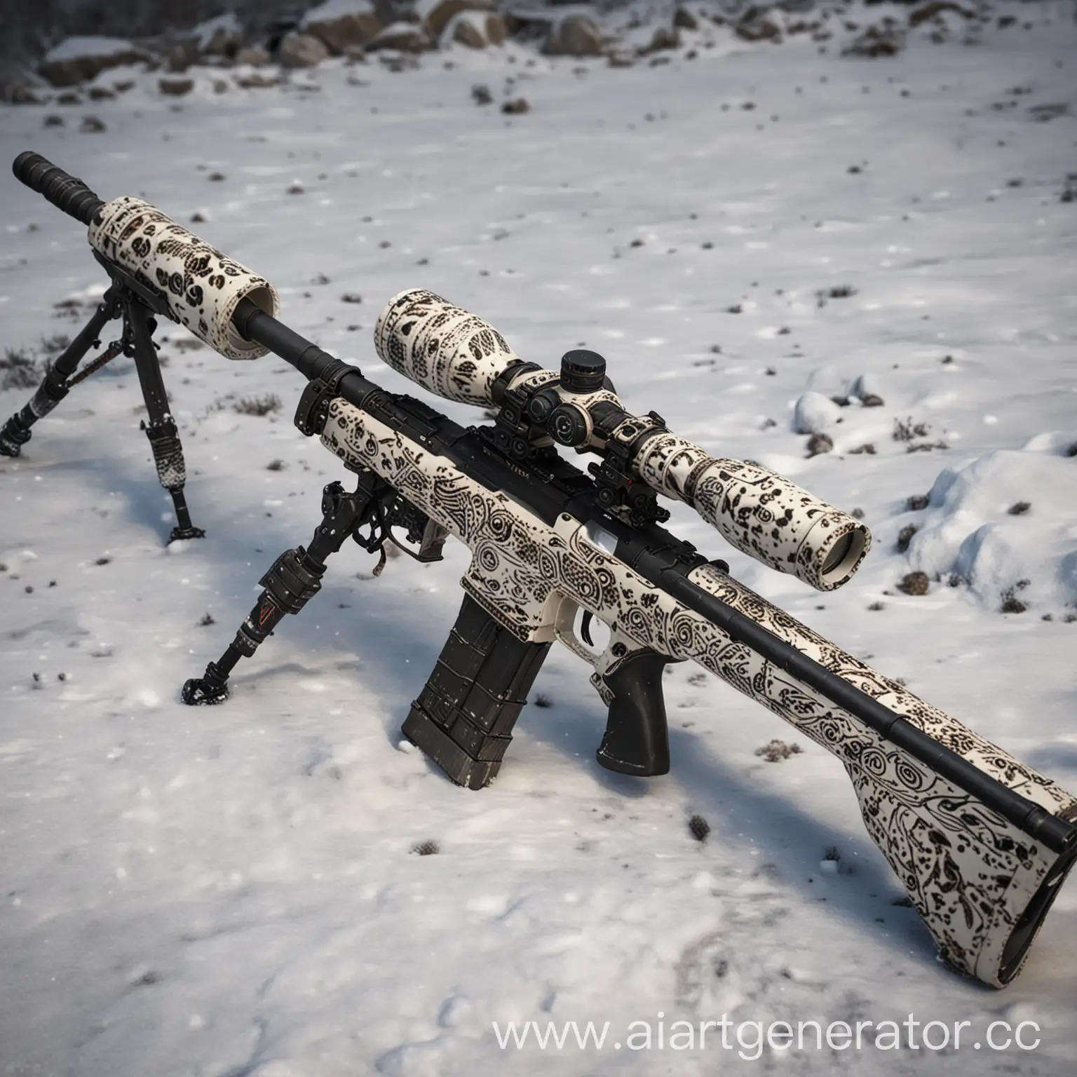 Sniper-Rifle-AWP-in-Ethnic-Style-with-Snow-Leopard