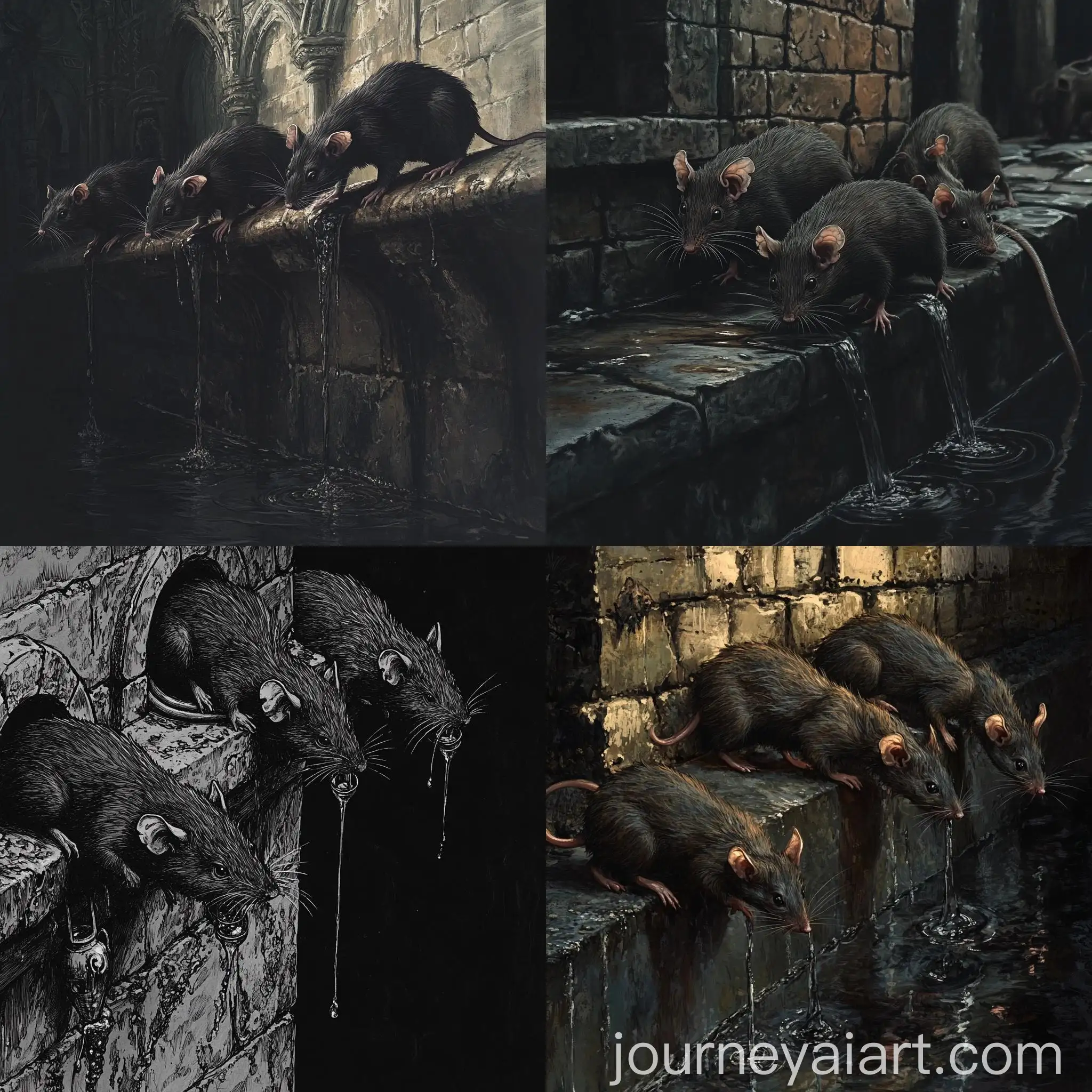 Gothic-Style-Rats-Drinking-from-Gutter