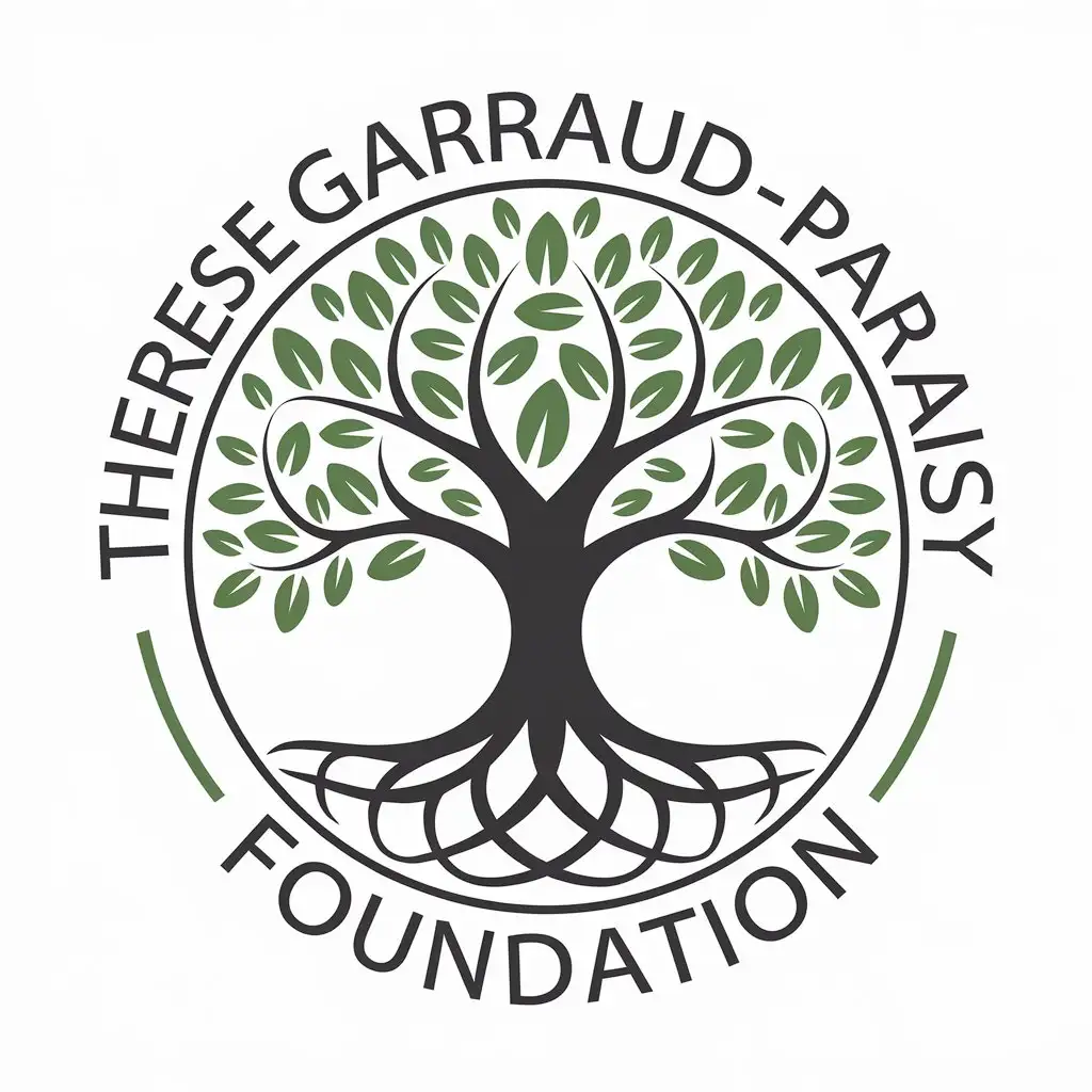 LOGO Design for Therese GarraudParaisy Foundation Green Tree of Life Symbol in Nonprofit Industry