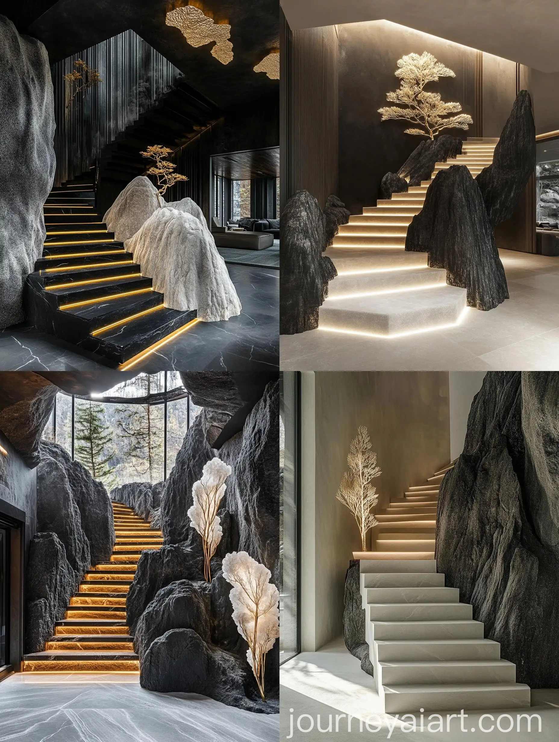 Unique-Staircase-Design-with-Gold-Veins-in-Stone