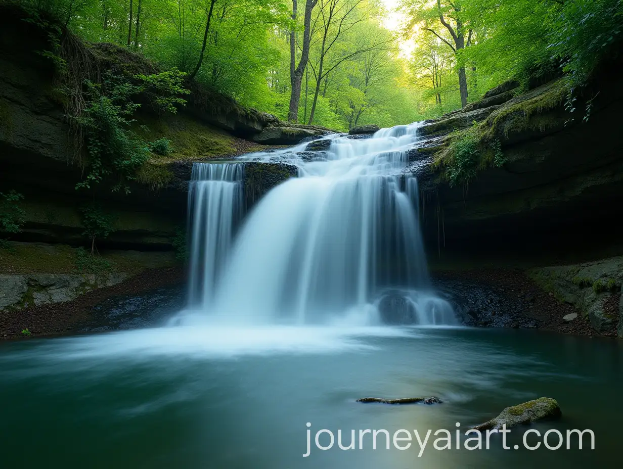 Refreshing-Waterfall-in-Natural-Landscape