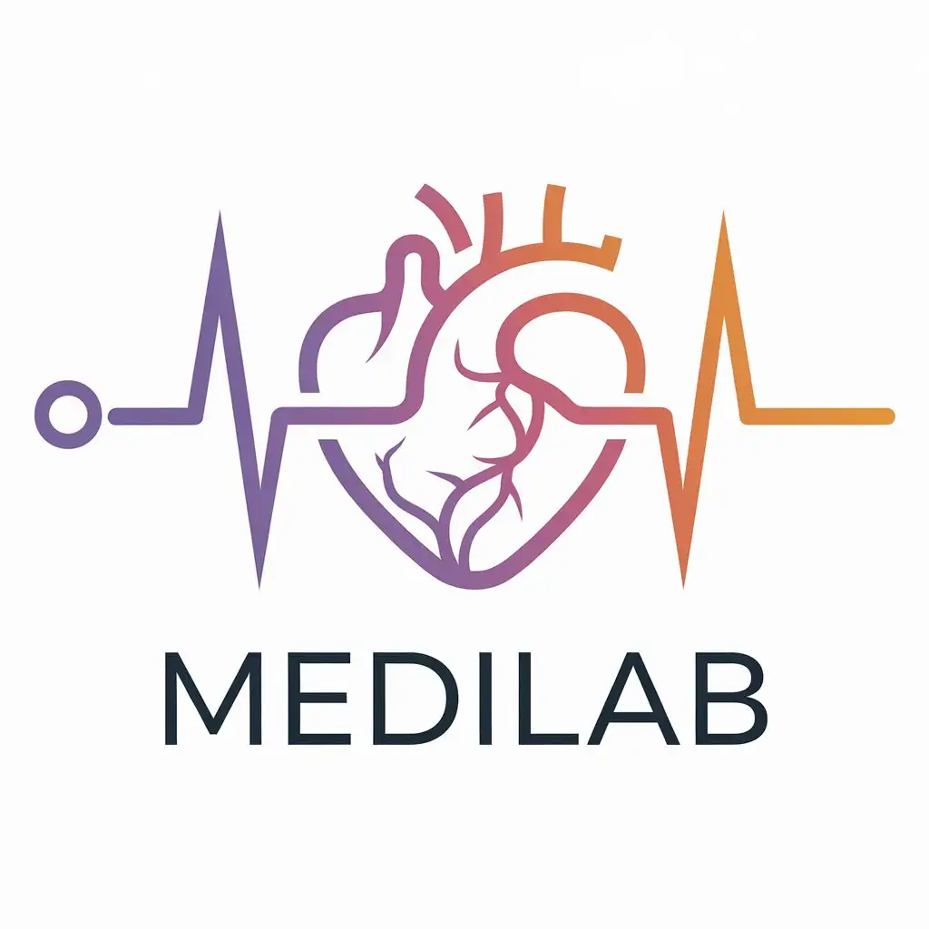 LOGO Design for Medilab Heartbeat Vascular Lines with Medical Precision