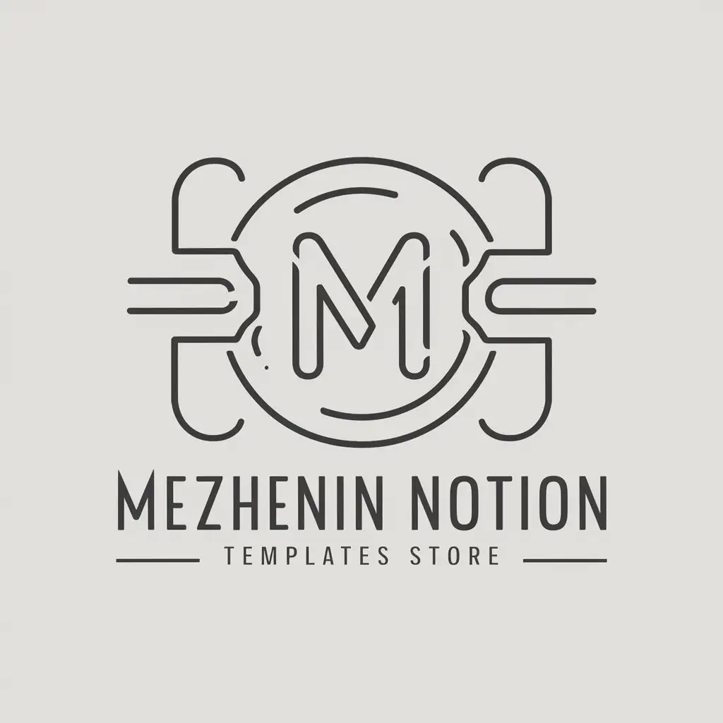 LOGO Design for Mezhenin Notion Templates Store Clean and Modern Vector Logo Design