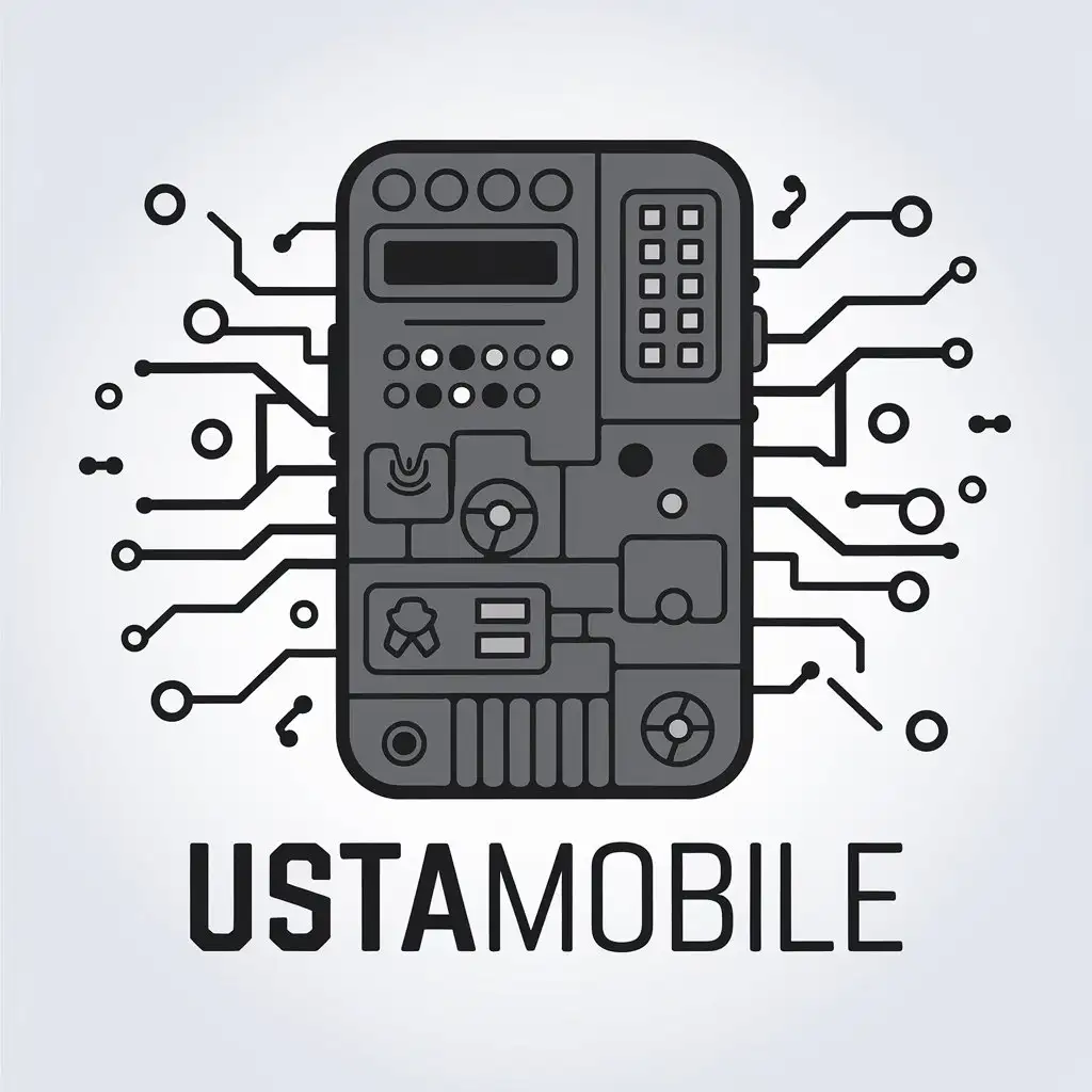 LOGO Design for UstaMobile Modern Phone Symbol for Technology Industry