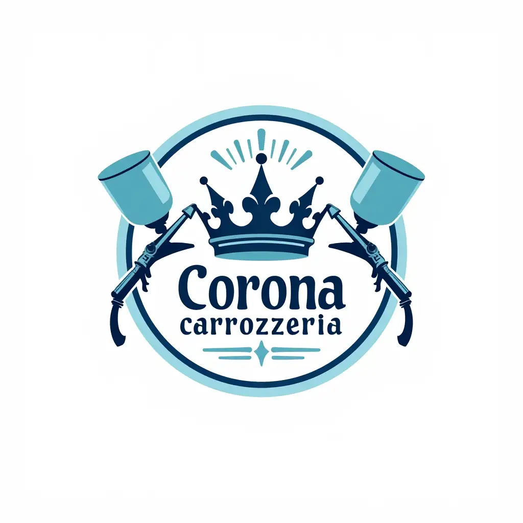 Italian-Car-Body-Shop-Logo-with-Ducal-Crown-and-Airbrushes