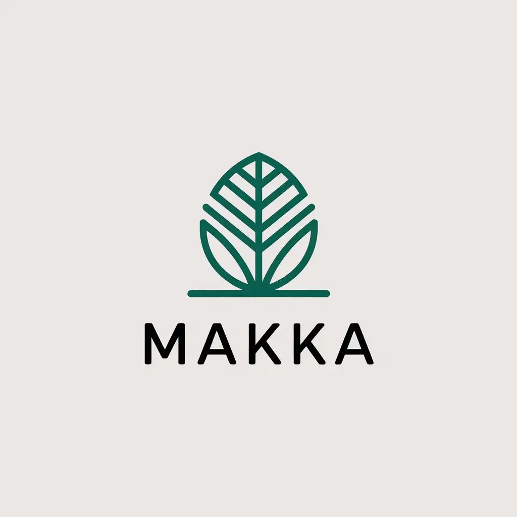 LOGO Design for Makka Minimalistic Leaf Tree Symbol for Beauty Spa Industry