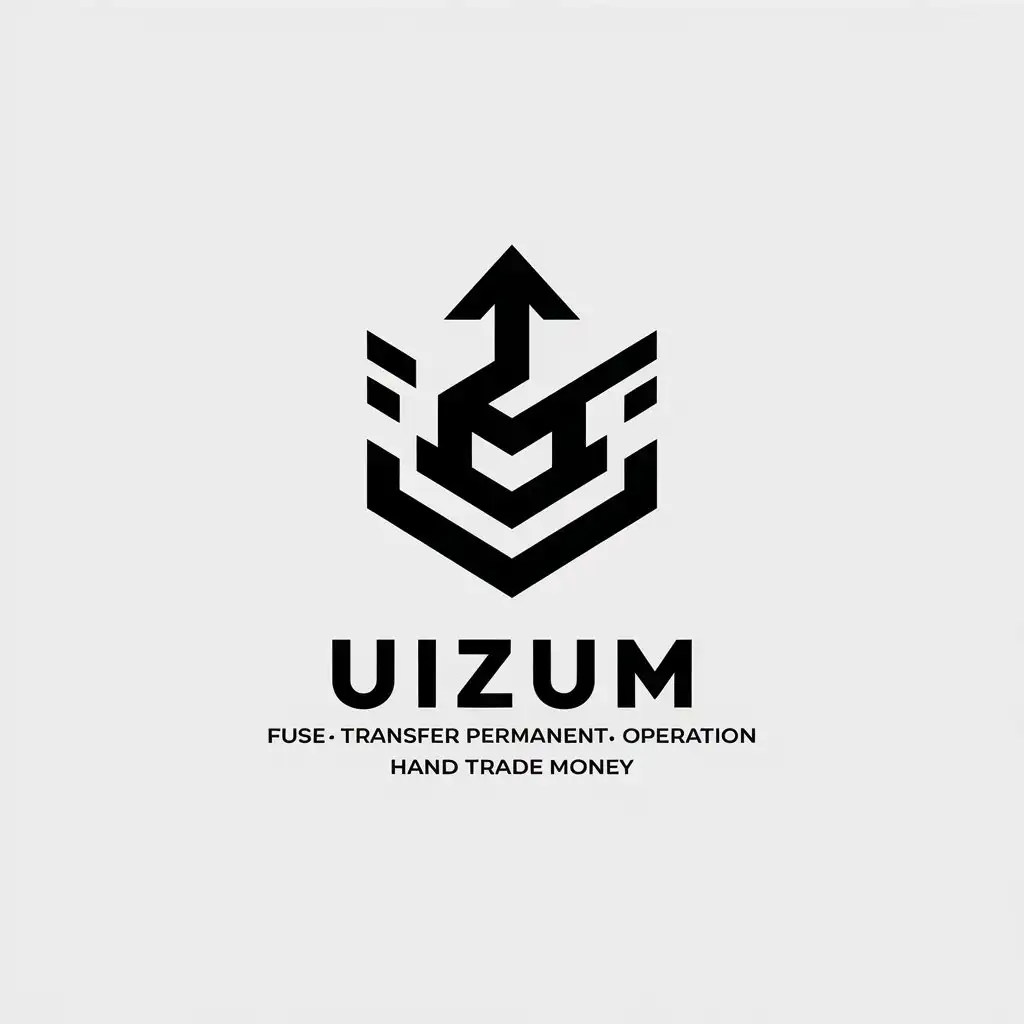 LOGO Design for Uizum Geometric Shape Rising Arrow Finance and Money Theme with Minimalistic Style