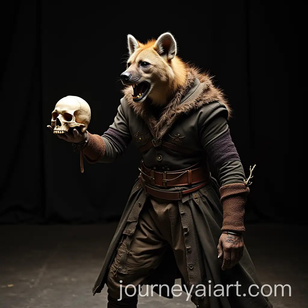 Hyena-Performing-Hamlet-on-Stage-with-Skull-in-Hand