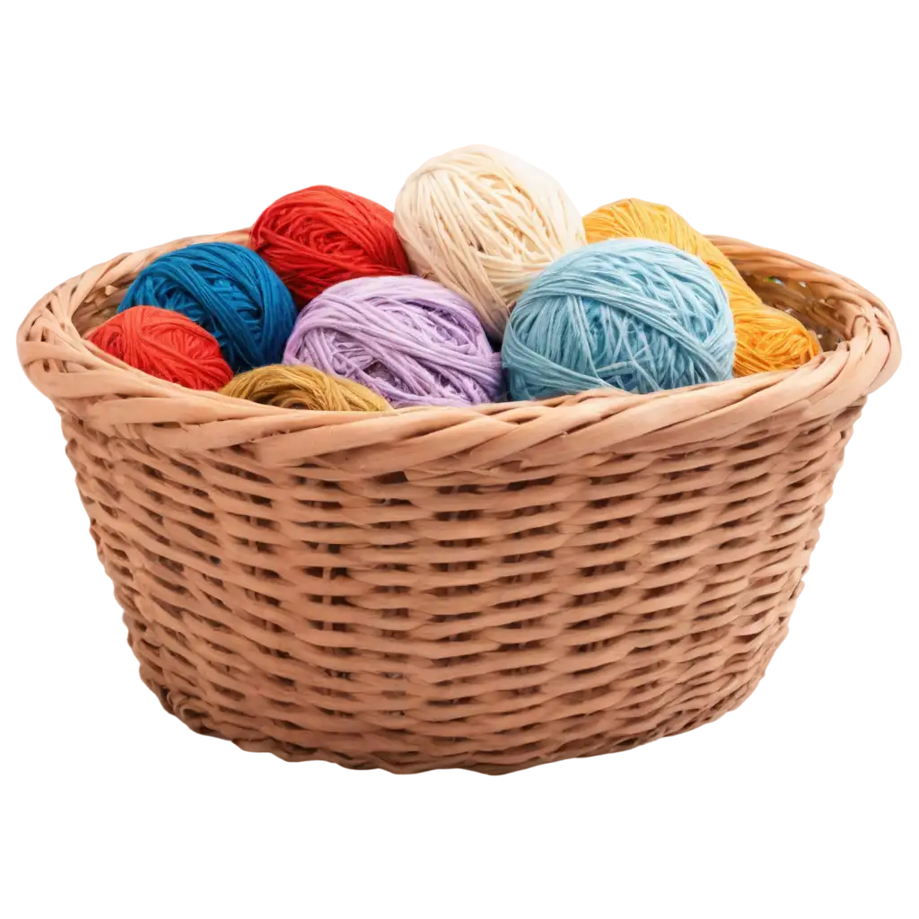 basket with knitting wool