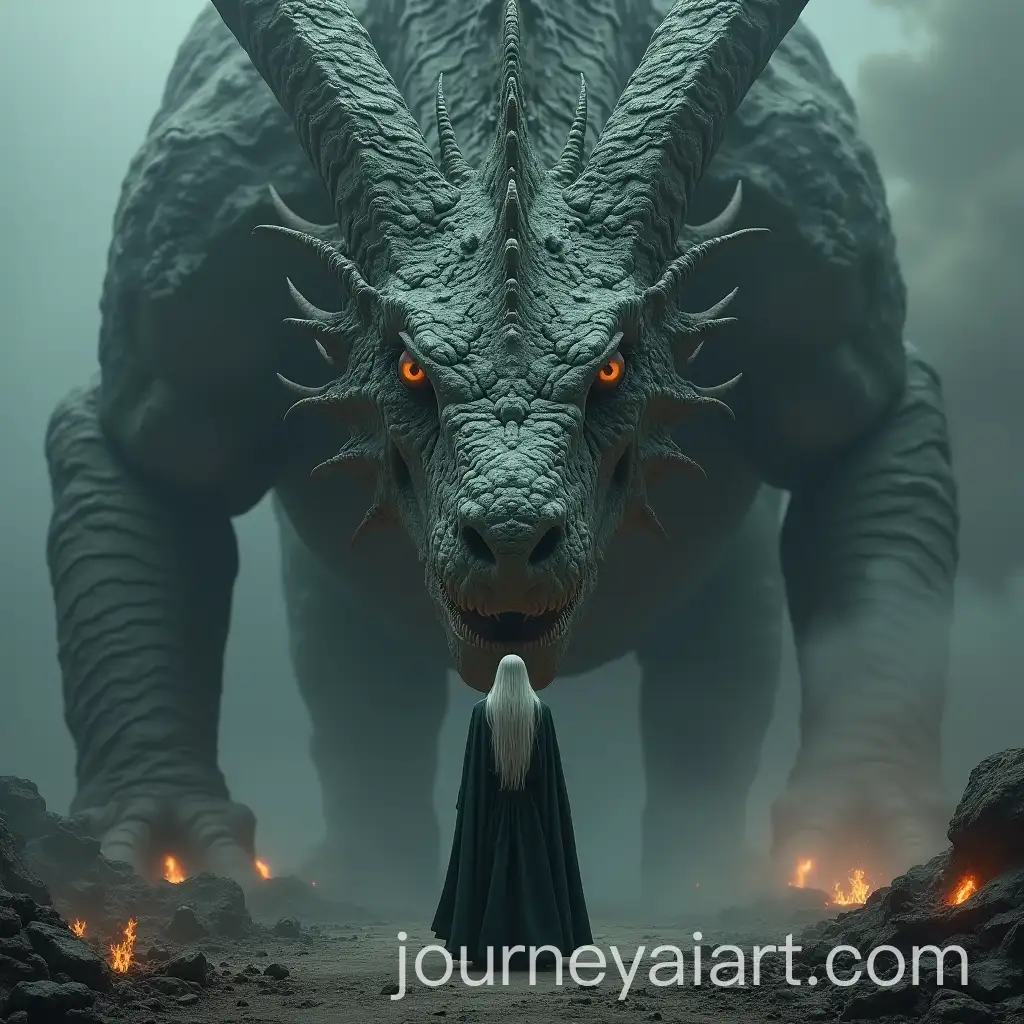 Epic-Dragon-Confrontation-with-Cloaked-Figure-in-a-Desolate-Landscape