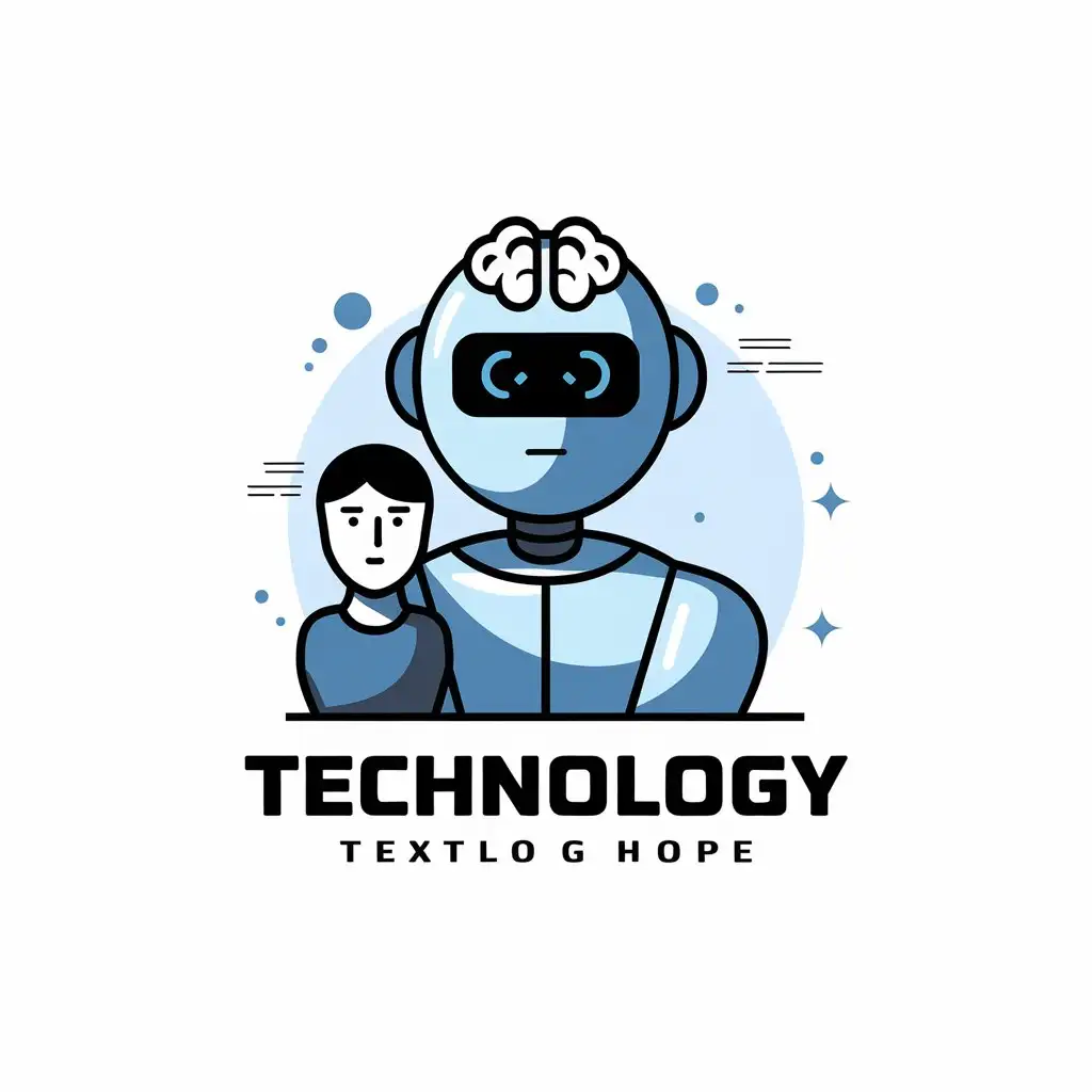 a vector logo design,with the text "technology", main symbol:AI，person,Moderate,clear background