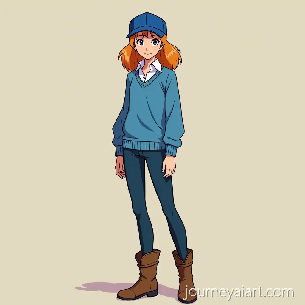 Lady-Diana-Spencer-in-Cowboy-Bebop-Style-with-Blue-Cap-and-Brown-Boots