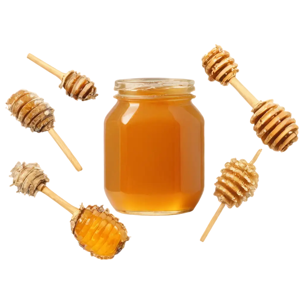 HighQuality-PNG-Image-of-a-Jar-of-Honey-with-Honey-Elements-for-Versatile-Use