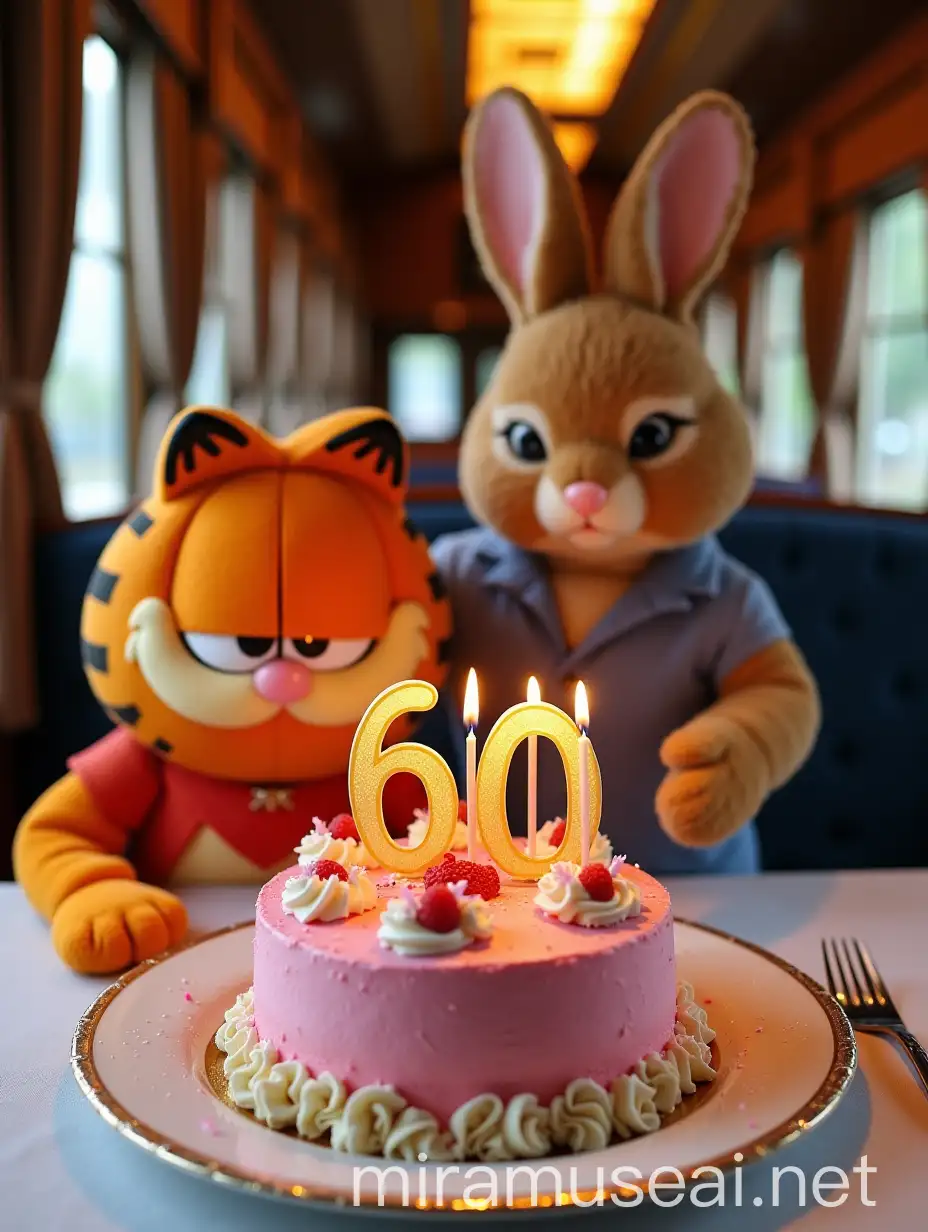 Luxurious Train Carriage Birthday Celebration with Garfield and Peter Rabbit