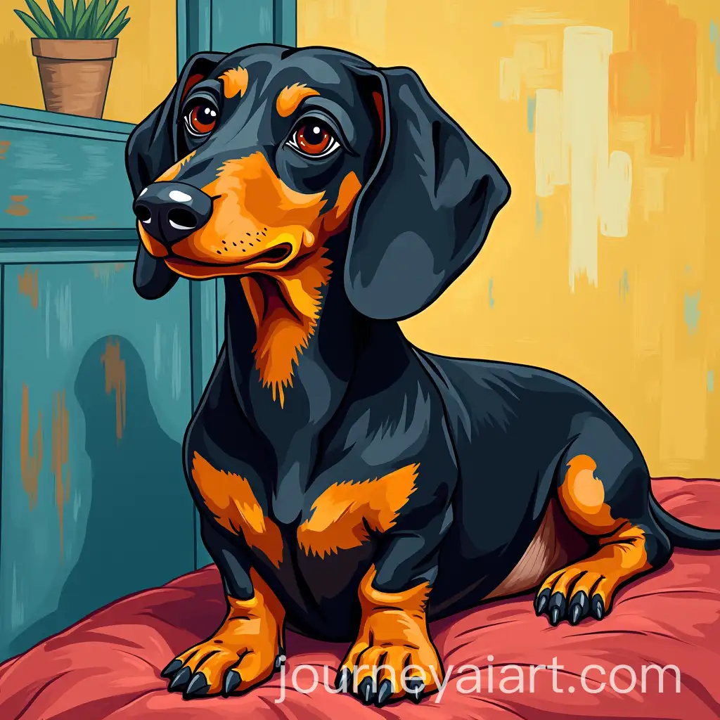 Cubist-Dachshund-Inspired-by-Picassos-Les-Demoiselles-dAvignon