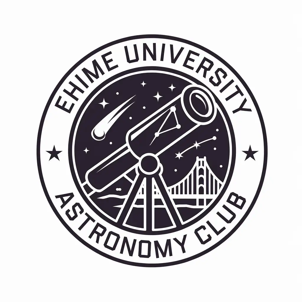 LOGO-Design-for-Ehime-University-Astronomy-Club-Telescope-Constellation-and-Meteor-Shower-Theme