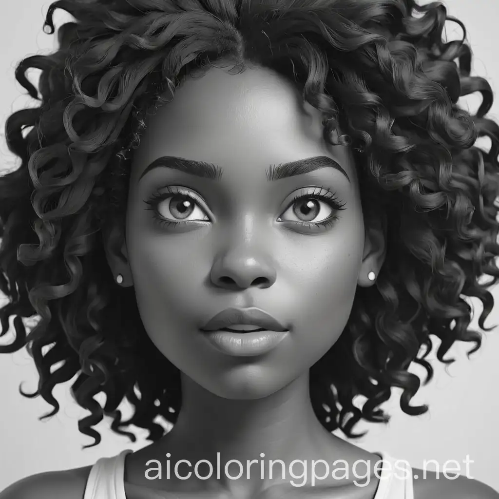 Simple-Line-Art-of-a-Black-Womans-Face-for-Kids-Coloring-Pages